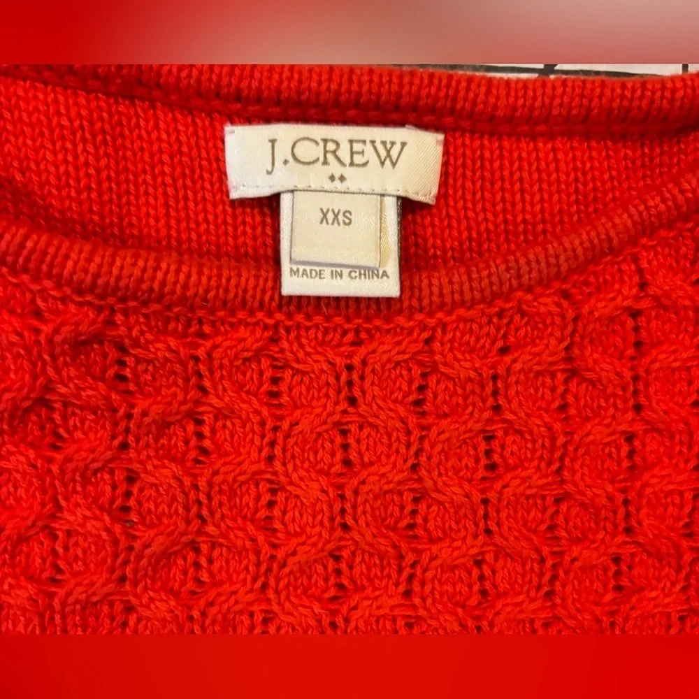 J. Crew Women’s Size XXS Red Cable Knit‎ Sweatshirt